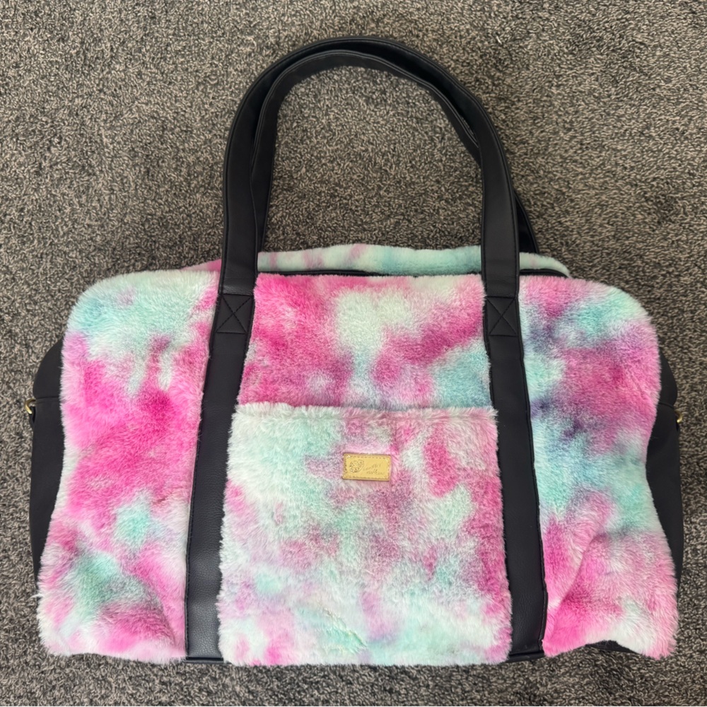 Luv Betsy Multicolor Fluffy Duffel Bag for Travel